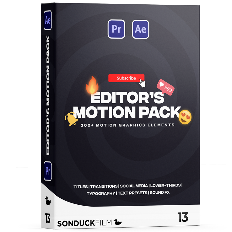 Editor’s Motion Pack | 300+ Templates | AE & Premiere Pro – SonduckFilm